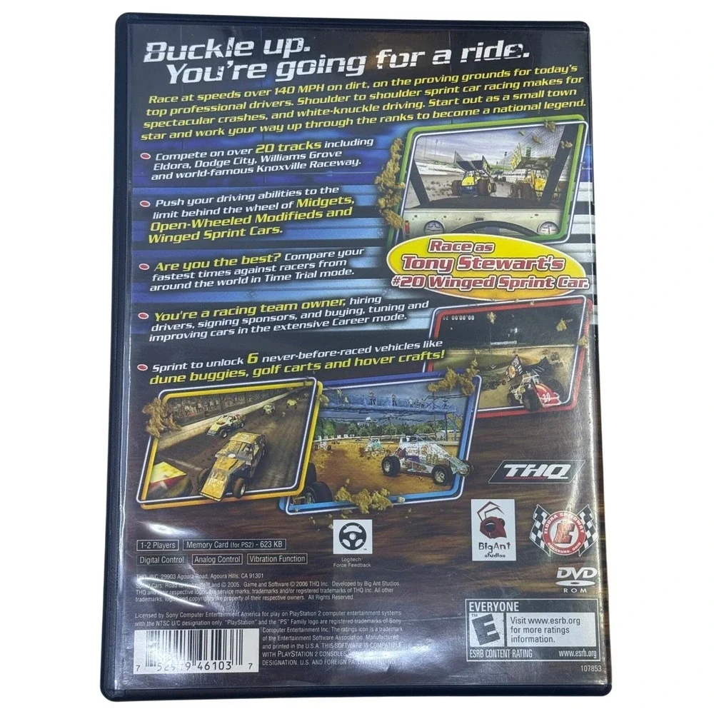 Sprint Cars Road to Knoxville Sony PlayStation 2 PS2 Game with Manual THQ Racing